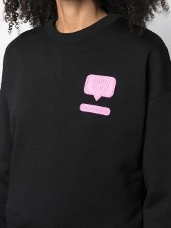 Chiara Ferragni logo-patch crew neck sweatshirt
