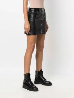 Chiara Ferragni zipped faux-leather skirt