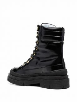Chiara Ferragni logo-plaque leather boots