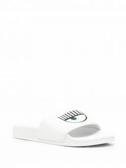 Chiara Ferragni logo-debossed flat slides