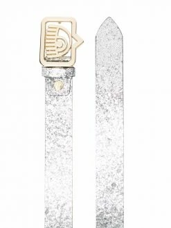 Chiara Ferragni Logomania-plaque leather belt