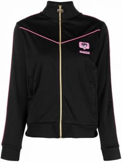 Chiara Ferragni logo-patch track top