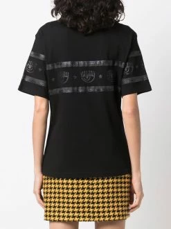 Chiara Ferragni glitter logo-tape T-shirt