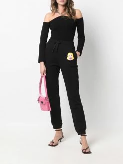 Chiara Ferragni logo-print cotton track pants