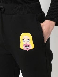 Chiara Ferragni logo-print cotton track pants